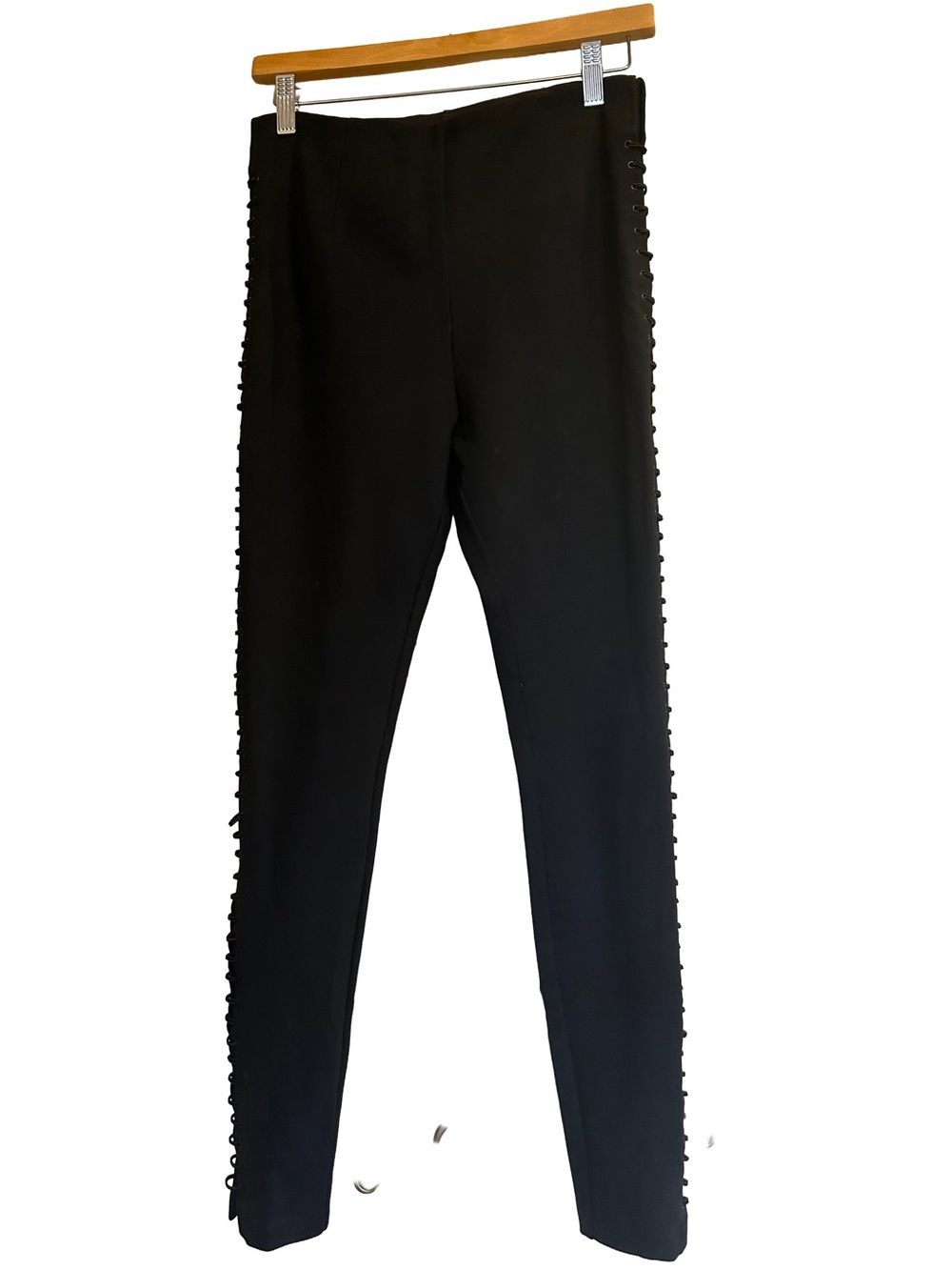 Lysse Rare Early Era NWOT Side Lace Up Ponte Leggings Black Crop M